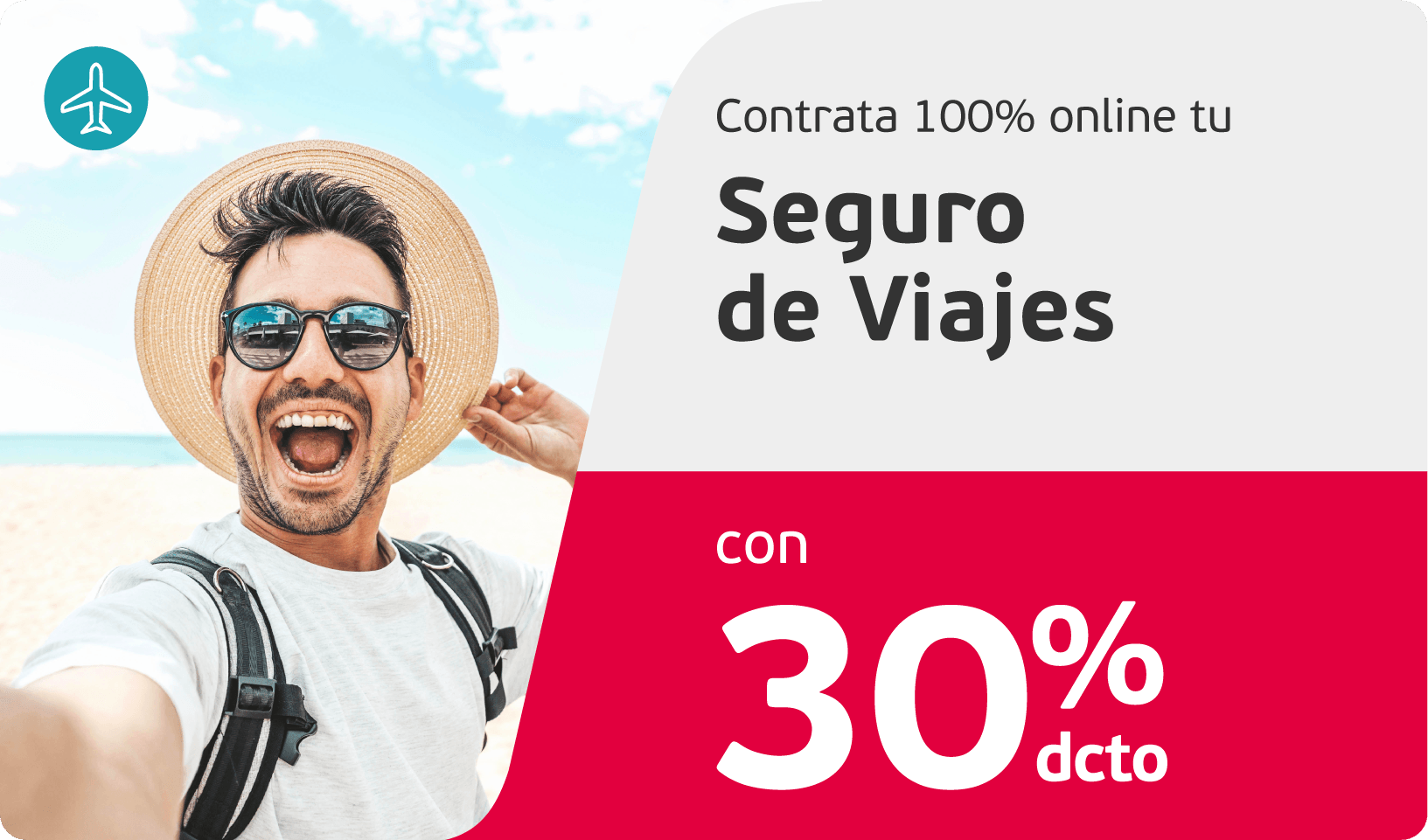 Seguro de viajes 30% descuento